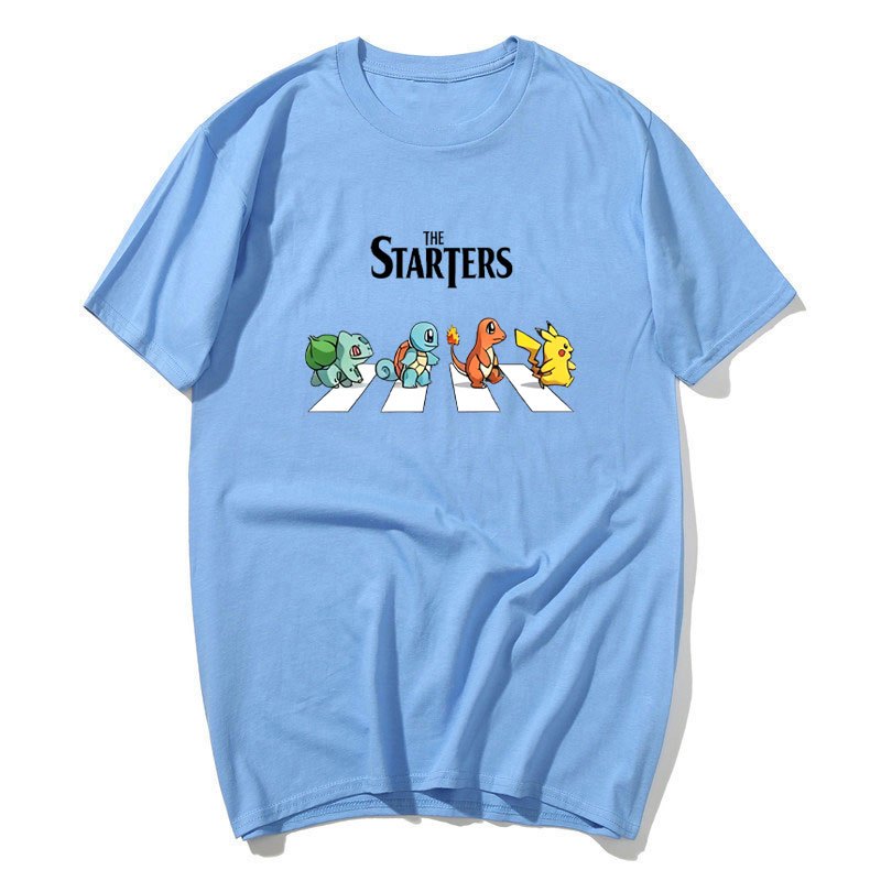Nam Mới Siêu Dễ Thương Pokémon Anime In Hình Mùa Hè Nam Nữ Plus Size Xu Hướng Rời Thường Ngày Tay Ngắn Top