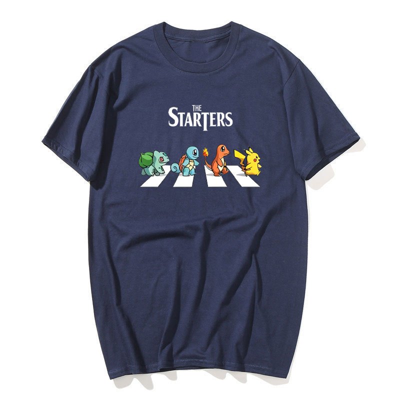 Nam Mới Siêu Dễ Thương Pokémon Anime In Hình Mùa Hè Nam Nữ Plus Size Xu Hướng Rời Thường Ngày Tay Ngắn Top