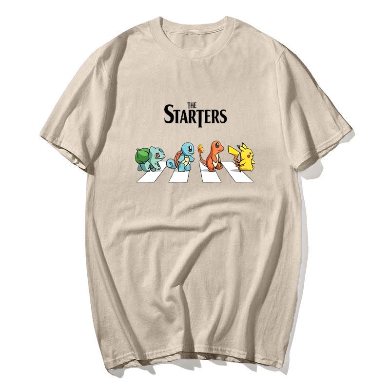 Nam Mới Siêu Dễ Thương Pokémon Anime In Hình Mùa Hè Nam Nữ Plus Size Xu Hướng Rời Thường Ngày Tay Ngắn Top