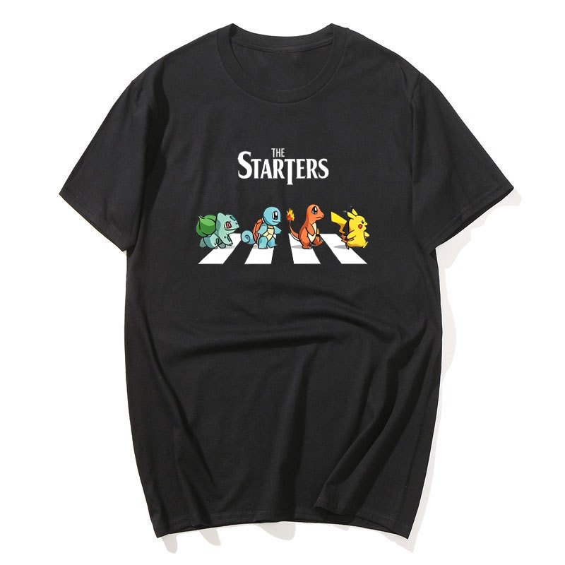 Nam Mới Siêu Dễ Thương Pokémon Anime In Hình Mùa Hè Nam Nữ Plus Size Xu Hướng Rời Thường Ngày Tay Ngắn Top