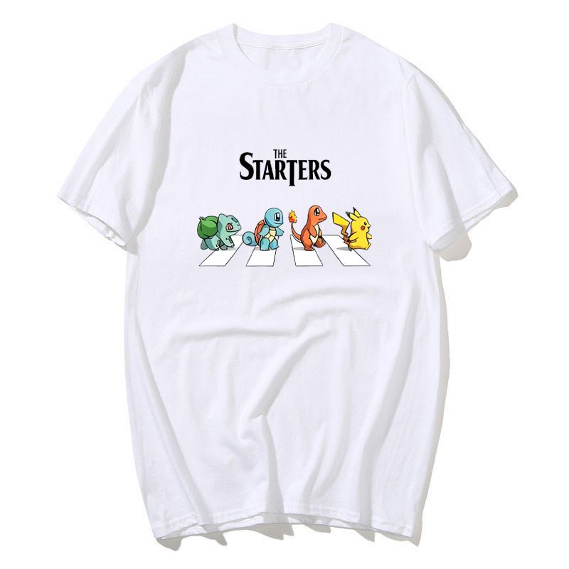 Nam Mới Siêu Dễ Thương Pokémon Anime In Hình Mùa Hè Nam Nữ Plus Size Xu Hướng Rời Thường Ngày Tay Ngắn Top