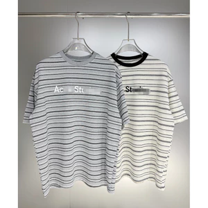 Áo thun Unisex Quá Khổ Xám Trắng Sọc Vintage Dạo Phố