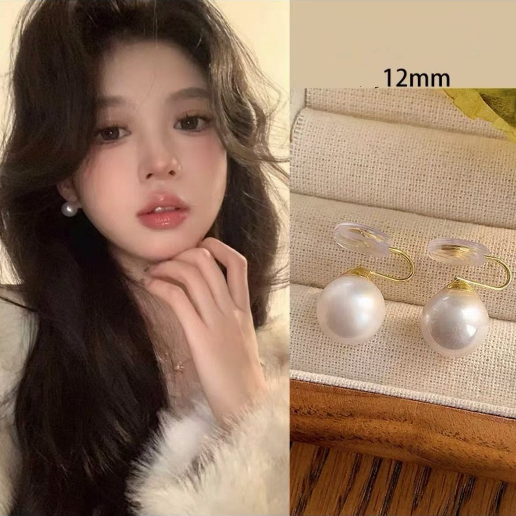 Kẹp Tai Ngọc Trai Pháp Không Xuyên Niche Cảm Giác Cao Cấp 2025 Phong Cách Mới Kẹp Tai Nữ