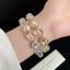 Vòng cổ Choker hạt trong suốt, Hạt tròn trong suốt với miếng đệm kim loại, Trang sức tuyên bố tối giản hiện đại dành cho nữ