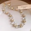 Vòng cổ Choker hạt trong suốt, Hạt tròn trong suốt với miếng đệm kim loại, Trang sức tuyên bố tối giản hiện đại dành cho nữ