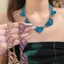 Tuyên bố tông màu vàng Vòng cổ Choker, Kim cương giả cắt hình chữ nhật với thiết lập hào quang, Trang sức cổ điển cho nữ