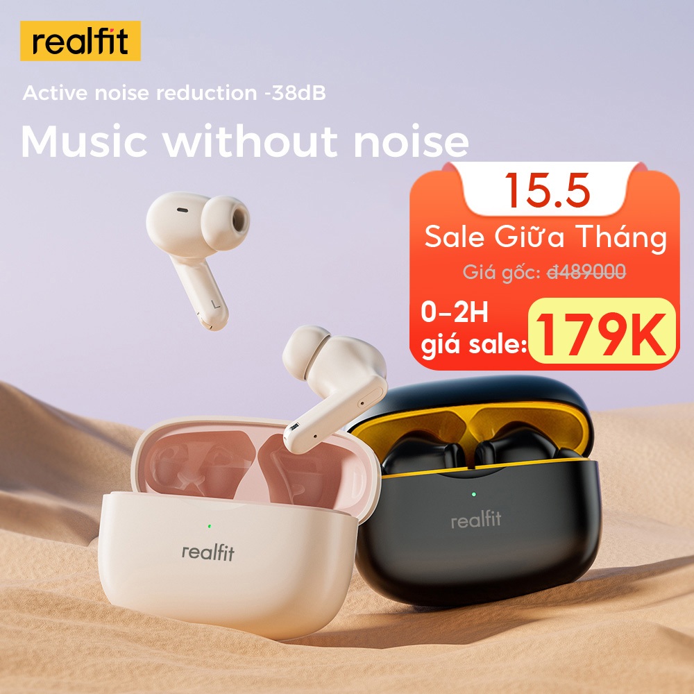Tai Nghe Bluetooth Realfit F3 Tai Nghe Thể Thao Khử Tiếng Ồn -38db 360° Âm Thanh Không Gian Bass Tốt - 1