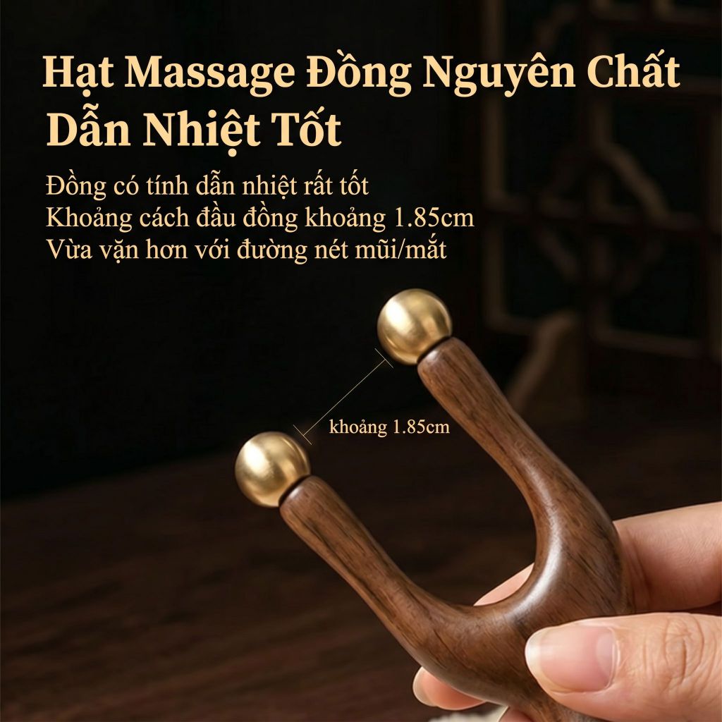 Dao cơ tay cầm bằng gỗ - Dao cơ bằng thép không gỉ: massage, cạo gió, thông kinh lạc, thư giãn cơ, cân cơ.
