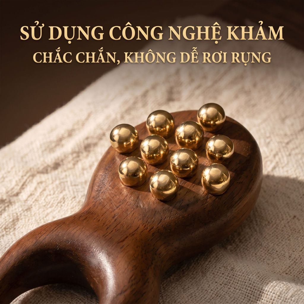 Dao cơ tay cầm bằng gỗ - Dao cơ bằng thép không gỉ: massage, cạo gió, thông kinh lạc, thư giãn cơ, cân cơ.