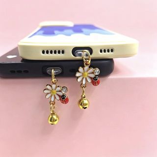 Điện Thoại Di Động Chống Bụi Cắm diy Jingle Ring Daisy Little Ladybug Mặt Dây Chuyền Trang Trí Điện Thoại Di Động