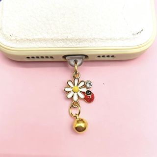 Điện Thoại Di Động Chống Bụi Cắm diy Jingle Ring Daisy Little Ladybug Mặt Dây Chuyền Trang Trí Điện Thoại Di Động
