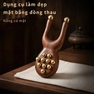 Dao cơ tay cầm bằng gỗ - Dao cơ bằng thép không gỉ: massage, cạo gió, thông kinh lạc, thư giãn cơ, cân cơ.
