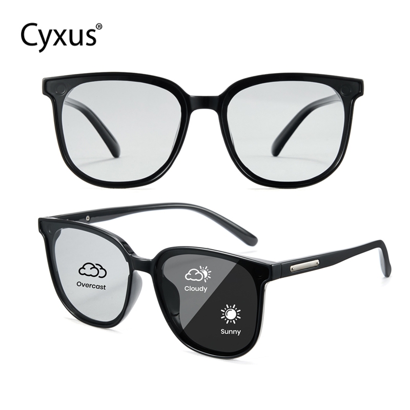 Cyxus Kính râm phân cực/Kính râm đổi màu/Kính râm thời trang chống tia UV/Gọng vuông TR90, unisex, phù hợp cho bãi biển, lái xe và các dịp thời trang. 1711I
