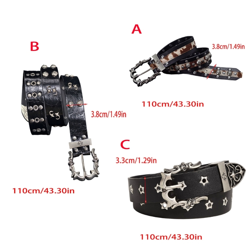 Thắt lưng thời trang nữ phong cách gothic đenpunkrock với khóa độc đáo