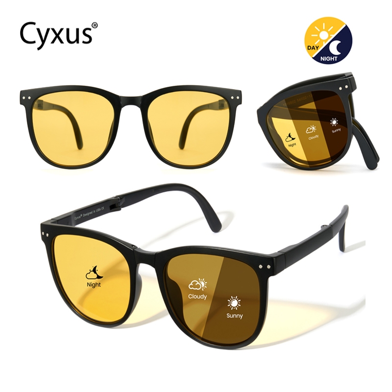 Cyxus Kính râm phân cực/kính râm đổi màu/kính râm thời trang chống tia UV/có thể gập lại, unisex, phù hợp cho bãi biển, lái xe và nhiều dịp thời trang khá  1019hi
