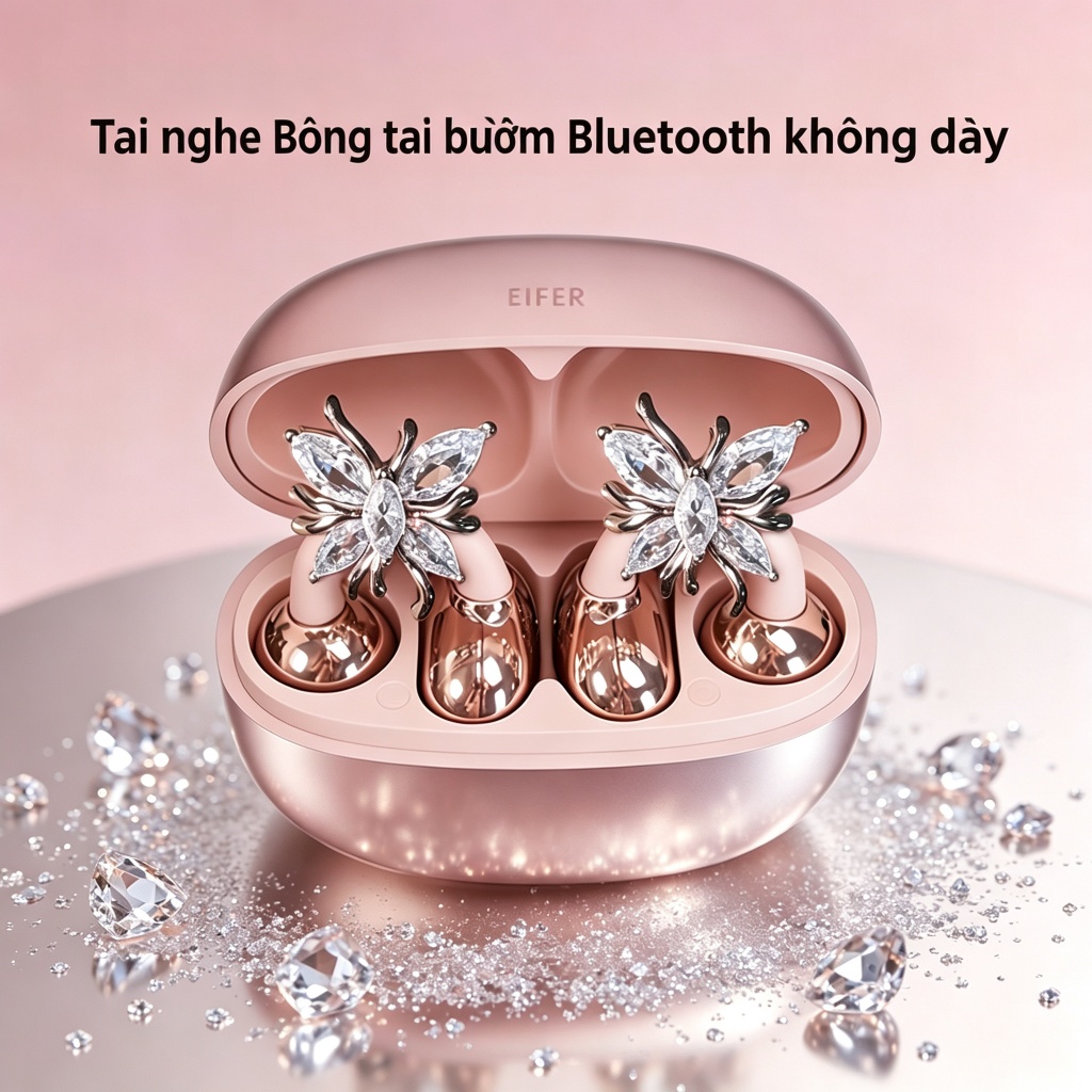 【Hàng Có Sẵn】Tai nghe Bông tai butterfly Bluetooth không dây Đeo vững không rơi Siêu tiết kiệm pin Chống nước chống mồ hôi Dùng học tập, làm việc, giải trí