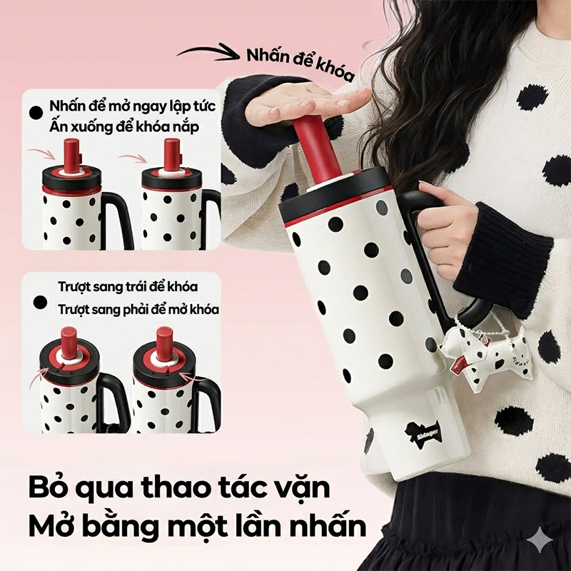 Sidagar 1100ML Đồ gốm bên trong Nắp có thể mở bằng một tay Xử lý thiết kế, thuận tiện để thực hiện khi đi ra ngoài | BigBuy360 - bigbuy360.vn