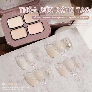 Miss Gooey Gel che khuyết điểm màu trắng đào và mơ sữa sơn móng tay có độ bão hòa cao và độ dày tạo hiệu ứng chuyển màu tự nhiên