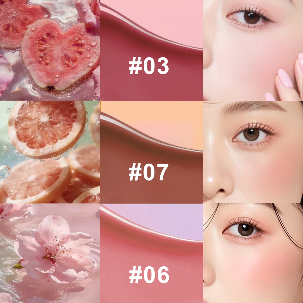【Puff miễn phí】SKYKO Má hồng Watery Liquid Blush Phấn má hồng dạng lỏng Chống thấm nước lâu trôi 7 màu