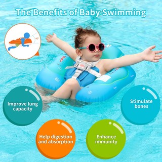 Phao Bơi Swimbobo Chống Lật, Tán Nắng UPF50+, Dây Đeo An Toàn Cho Bé Sơ Sinh & Tập Đi