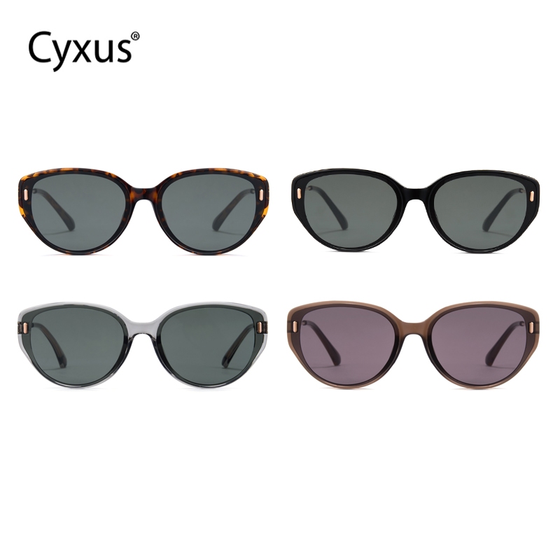 Cyxus Kính râm mắt mèo/Kính râm kiểu Hàn Quốc/Kính râm thời trang/Chất liệu nhẹ TR90/Kiểu dáng unisex, phù hợp cho du lịch và sử dụng hàng ngày, 1309