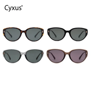 Cyxus Kính râm mắt mèo/Kính râm kiểu Hàn Quốc/Kính râm thời trang/Chất liệu nhẹ TR90/Kiểu dáng unisex, phù hợp cho du lịch và sử dụng hàng ngày, 1309