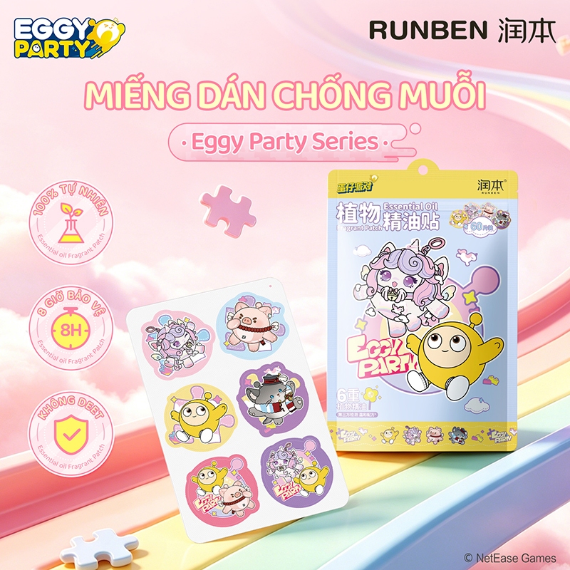 Miếng Dán Chống Muỗi RUNBEN Dành Cho Trẻ Em Tinh Dầu Thực Vật Tự Nhiên Hương Thơm Kéo Dài 8 Tiếng