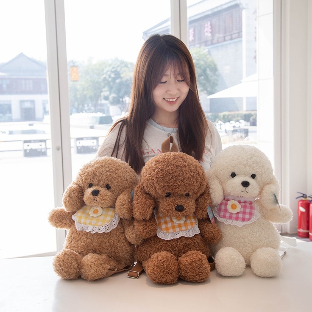 Ba lô sang trọng TPKSF98, Đồ chơi chó con thú nhồi bông Đồ chơi chó con Túi đi học dành cho học sinh, Túi đeo vai gấu bông dễ thương 35CM ngộ nghĩnh cho trẻ em Quà tặng