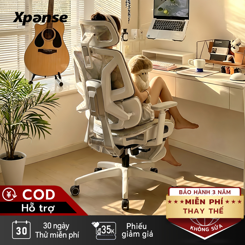 Ghế công thái học Xpanse X999 Tựa lưng bionic tự điều chỉnh động 3 vùng , Lưới dệt đàn hồi thoáng khí | ghế game gaming | ghế tựa lưng | ghế văn phòng