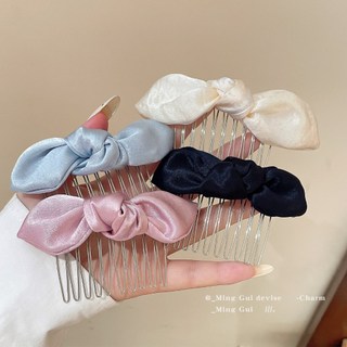 Pháp Satin Nơ Lên Trên Xuống Lược Nữ Lông Tơ Công Chúa Lược Tóc Gãy Tóc Tidy-up Kẹp Tóc