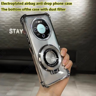 Vỏ Tương Thích Cho Huawei Mate 80 / Mate 80 Pro Giá Đỡ Từ Tính Sang Trọng Mạ Trong Suốt Chống Sốc Silicon Mềm TPU Bảo Vệ SDS05