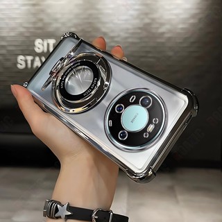 Vỏ Tương Thích Cho Huawei Mate 80 / Mate 80 Pro Giá Đỡ Từ Tính Sang Trọng Mạ Trong Suốt Chống Sốc Silicon Mềm TPU Bảo Vệ SDS05
