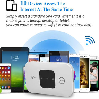 Bộ định tuyến 4G LTE EU / AS WIFI không dây 2100mAh Điểm truy cập di động có khe cắm thẻ SIM Điểm truy cập bỏ túi WIFI 150Mbps cho du lịch văn phòng tại nhà ngoài trời