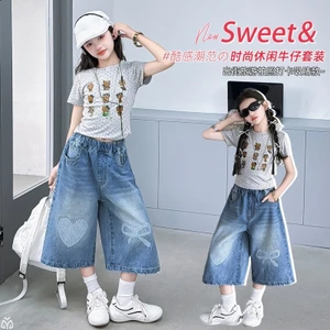 Thời Trang Bé Gái Chấm Bi Ngắn Tay Mùa Hè Phong Cách Mới Trẻ Em Hoạt Hình In Hình Slim-Fit Top