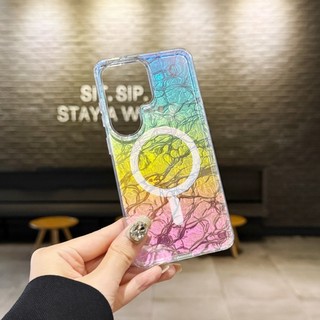 Ốp điện thoại laser gradient vỏ chảy sang trọng thích hợp cho Galaxy S24 S25 S26 plus FE siêu trong suốt bao gồm tất cả vỏ silicon chống rơi