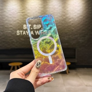 Ốp điện thoại laser gradient vỏ chảy sang trọng thích hợp cho Galaxy S24 S25 S26 plus FE siêu trong suốt bao gồm tất cả vỏ silicon chống rơi