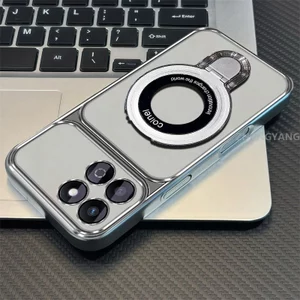 Ốp Lưng Cho Honor X6B X6C X6A X6D Silicon Mạ Điện Cửa Sổ Lớn Trong Suốt Vỏ Điện Thoại Thẩm Mỹ Chống Rơi Thiết Kế Được Trang Bị Giá Đỡ Điện Thoại