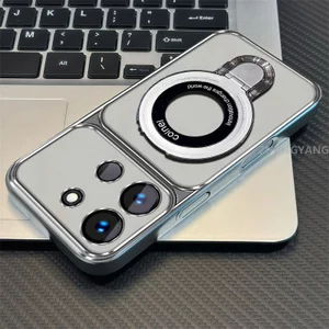 Ốp Lưng Cho infinix Smart 7 Mạ Điện Silicon Cửa Sổ Lớn Trong Suốt Vỏ Điện Thoại Thẩm Mỹ Chống Rơi Thiết Kế Được Trang Bị Giá Đỡ Điện Thoại