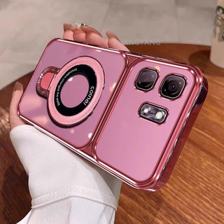 Ốp Lưng Cho infinix Smart 9 hot 50i Cao Cấp Mạ Điện Cửa Sổ Lớn Silicon Trong Suốt Vỏ Điện Thoại Thẩm Mỹ Kim Loại Giá Đỡ Điện Thoại Thiết Kế Mới