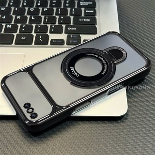 Ốp Lưng Cho iPhone 7 8 7plus 8plus Cao Cấp Mạ Điện Cửa Sổ Lớn Silicon Trong Suốt Vỏ Điện Thoại Thẩm Mỹ Kim Loại Giá Đỡ Điện Thoại Thiết Kế Mới