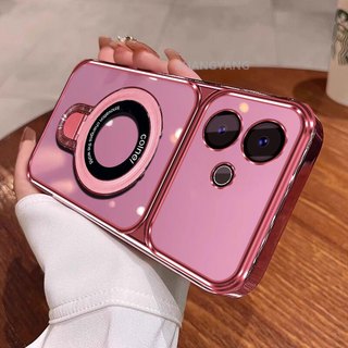 Ốp Lưng Cho OPPO A5 Pro 4G A5 Pro 5G Cao Cấp Mạ Điện Cửa Sổ Lớn Silicon Trong Suốt Vỏ Điện Thoại Thẩm Mỹ Kim Loại Giá Đỡ Điện Thoại Thiết Kế Mới