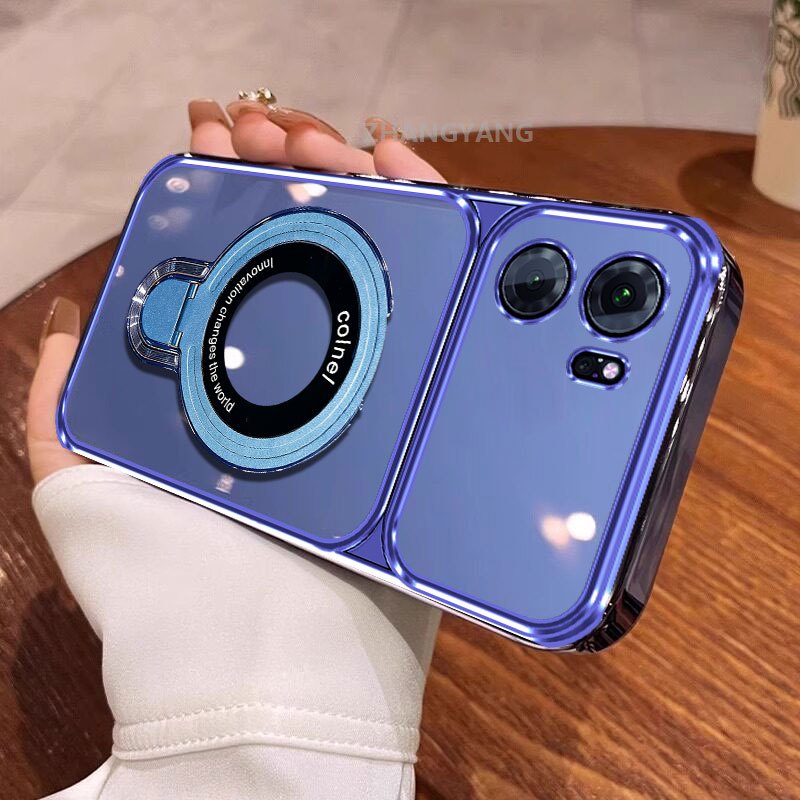 Ốp Lưng Cho OPPO A57 4G A77 A77s Vỏ Điện Thoại Trong Suốt Cửa Sổ Lớn Thiết Kế Chống Rơi Thiết Kế Được Trang Bị Giá Đỡ Điện Thoại