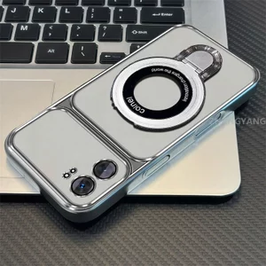 Ốp Lưng Cho OPPO A5X 4G A5X 5G Mạ Điện Silicon Cửa Sổ Lớn Trong Suốt Thiết Kế Thẩm Mỹ Chống Rơi Được Trang Bị Giá Đỡ Điện Thoại
