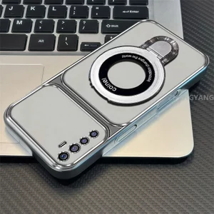 Ốp Lưng Cho Realme 5 5i 5s 6i C3 Silicon Mạ Điện Cửa Sổ Lớn Trong Suốt Thiết Kế Thẩm Mỹ Chống Rơi Được Trang Bị Giá Đỡ Điện Thoại