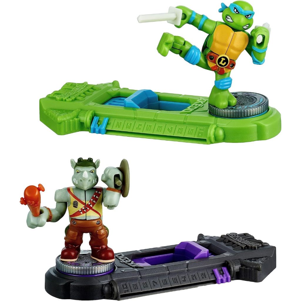 Huyền thoại về rùa Ninja đột biến tuổi teen Akedo. Chiến binh chiến đấu Mini Versus Pack Leonardo Vs Rocksteady Nhỏ