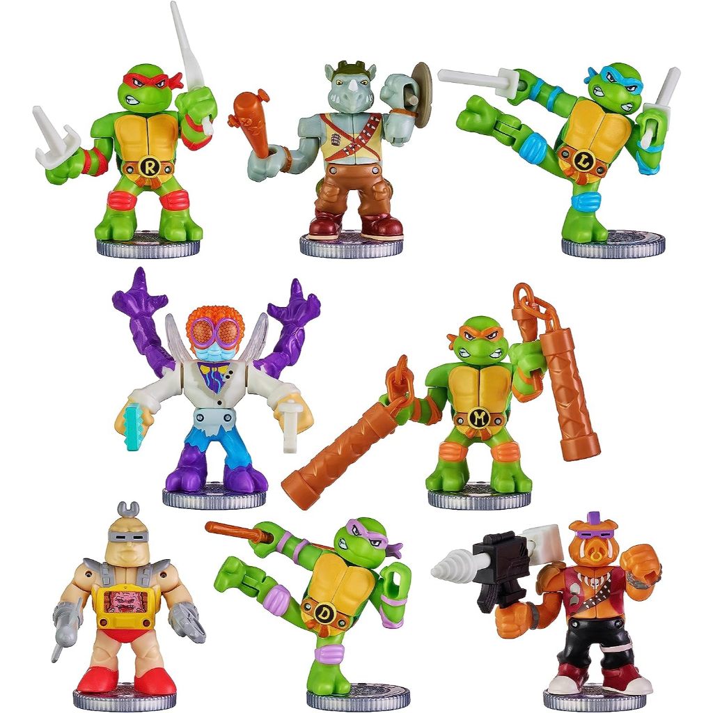 Huyền thoại về rùa Ninja đột biến tuổi teen Akedo. Chiến binh chiến đấu Mini Versus Pack Leonardo Vs Rocksteady Nhỏ