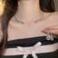 Bộ trang sức kim cương giả hình giọt nước màu bạc, Vòng cổ Choker & Bông tai thả có tông màu kim cương giả, Trang sức tuyên bố sang trọng cho đám cưới & triển vọng