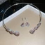 Bộ trang sức kim cương giả hình giọt nước màu bạc, Vòng cổ Choker & Bông tai thả có tông màu kim cương giả, Trang sức tuyên bố sang trọng cho đám cưới & triển vọng