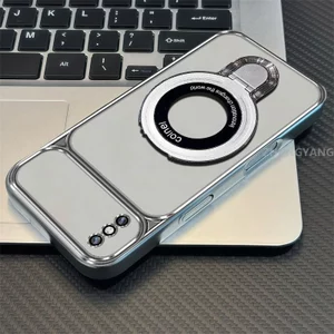 Ốp Lưng Dành Cho vivo Y91C Y93 Y91 Y95 Silicon Mạ Điện Cửa Sổ Lớn Trong Suốt Thiết Kế Chống Rơi Thẩm Mỹ Được Trang Bị Giá Đỡ Điện Thoại