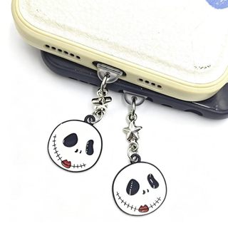 Điện thoại di động Cắm chống bụi diy Halloween Mặt dây chuyền đầu lâu trắng Trang trí điện thoại di động